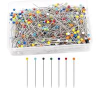 500 spilli da cucito per sartoria, 38 mm, multicolore, con testa in vetro resistente alle alte temperature, per la creazione di gioielli, tessuti, sartoria, modifiche, fai da te, professionisti