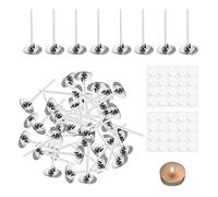 500 stoppini per candele (26 mm) e 40 adesivi per stoppini, stoppini, stoppini in cotone naturale, set di candele fai da te per realizzare candele e fai da te