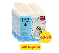 500 TAPPETINI PER CANI ASSORBENTI 12 VELI ADESIVI - TRAVERSA CANI 60X90 500 PZ
