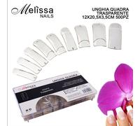 500 TIPS UNGHIE FINTE QUADRA QUADRATE TRASPARENTI NAIL ART RICOSTRUZIONE GEL UV