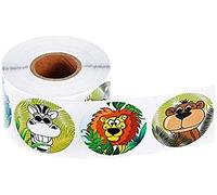 500 Uds animales de zoológico redondas lindas pegatinas rollo eti