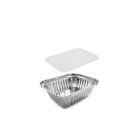 500 VASCHETTE CONTENITORI IN ALLUMINIO DA 1 PORZIONE + 500 COPERCHI INCLUSI R28L