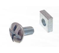 500 X Bulloni Da Tetto E Dadi Quadrati ZP Zincati M6 X 12 | Onestopdiy Nuovo