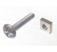 500 X Bulloni Da Tetto E Dadi Quadrati ZP Zincati M6 X 35 | Onestopdiy Nuovo