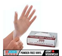 500 X Click Vinile Monouso Esami Guanti Medico Cibo Tatuaggio Meccanico