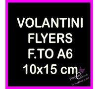 5000 VOLANTINI A6 10X15 FRONTE STAMPA NERO CARTA COLORATA BY PROMOCOMWEB