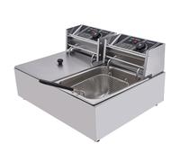 5000W Friggitrice elettrica professionale in acciaio inossidabile Electric Deep Fryer 12L Commercial Stainless Steel Restaurant Fry Basket,Adatto per ristoranti, snack bar e hotel