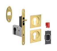 500343 Q.TA' 1 KIT MANIGLIE QUADRO PORTA SCORR C/CHIAVE EASY G500T ORO