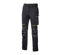 500694 Q.TA' 1 U-POWER PANTALONE ATOM SLIM FIT NERO-GIALLO TG.M