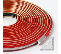 500cm TPE Modanatura Adesiva, Listelli Flessibili per Soffitto Autoadesivi per Bordi di Pareti, Piani di Lavoro di Cucine, Bordi di Piastrelle, Bordi di Soffitti(12 * 9 mm,Oro Nero)