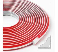 500cm TPE Modanatura Adesiva, Listelli Flessibili per Soffitto Autoadesivi per Bordi di Pareti, Piani di Lavoro di Cucine, Bordi di Piastrelle, Bordi di Soffitti(12 * 9 mm,Argento)