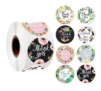 500Counts Fiore Thank You Sticker 2,5 cm Etichette adesive per imballaggio Etichette di ringraziamento Sigillo Adesivo per diario Notebook Grazie per l'imballaggio
