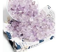500g di Cristallo di Ametista Chiaro Pietra schiacciato Naturale, Chip Cristalli di guarigione di Patatine Fritte al Ametista Chiaro Sfuso, Pietre levigate per Cristalloterapia e Reiki, Artigianato