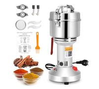 500G Mulino Elettrico per Cereali, 220V Mulino per Cereali Macina Ultrafine 36000 giri/min Mulino per Cereali con tre Lame per Erbe Aromatiche, Spezie, Noci, Cereali, Polvere di Erbe Aromatiche