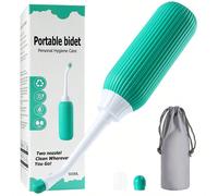 500ml Bottiglia bidet portatile e pieghevole, con 2 ugelli e borsa da viaggio, per l'igiene personale (verde) EVA