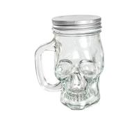 500ml Clear Skull-shaped Lidded Cup With Handle, Transparent Rooster