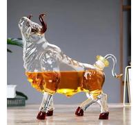 500ML Decanter Whisky Scultura Statua - Scultura 3D Di Bottiglia Di Whisky A Forma Di Toro, Decanter Per Whisky In Vetro Senza Piombo Con Tema Animale, Distributore Di Liquori