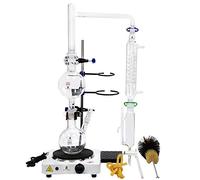 500ml Dispositivo per distillazione di oli essenziali Kit per vetreria da laboratorio Kit per purificatore per distillatore di acqua a vapore con imbuto separatore per fornelli caldi (500ml)