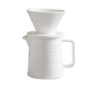 500ml Pour Coffee Maker Set, Premium Ceramic V60 Dripper And Decanter, 1-2 Cup Home Filter Coffee Maker (white)