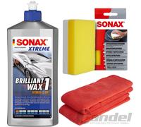 500Ml SONAX XTREME BRILLIANT WAX 1 HYBRID NPT + SPUGNA + PANNI IN MICROFIBRA
