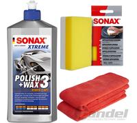 500Ml SONAX XTREME POLISH+WAX 3 HYBRID NPT + SPUGNA + PANNI IN MICROFIBRA