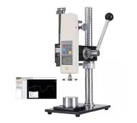 500N Digital Force Gauge, manual force test stand, Manual Push Pull Test Stand, Stroke 180mm/7, Lever-Operated, with 5 Pcs Clamp, USB Data Output, for Tension and Compression Testing(1000N)