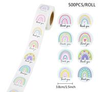 500pcs 1.5in Arcobaleno Adesivo Thank You Stampa Nozze / Compleanno Regalo Decor