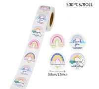 500pcs 1.5in Arcobaleno Adesivo Thank You Stampa Nozze / Compleanno Regalo Decor
