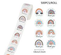 500pcs 1.5in Arcobaleno Adesivo Thank You Stampa Nozze / Compleanno Regalo Decor