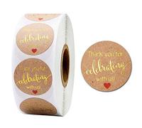 500pcs 2,5 cm Kraft Thank You for Celebrating with US Stickers Wedding Seal Label