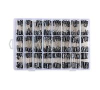500pcs 24 Valori Condensatore elettrolitico in alluminio Assorted Kit 10V 16V 25V 50V Metallo Condensatori elettrolitici Gamma 0.1UF - 1000UF con alloggiamento in plastica