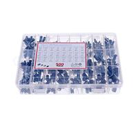 500Pcs 24Kind Electrolytic Capacitors Mixed kit Box 0.1UF0.22UF1UF2.2UF3.3UF4.7UF6.8UF10UF22UF33UF47UF100UF220UF470UF680UF1000UF MQXFCZUX