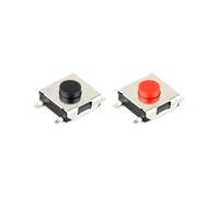 500PCS 6 * 6 * 3.1 MM 4 Pin Touch Tact Switch Push Button Switches Red Black SMD AS B3FS-1000P