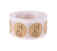 500Pcs Baked with Love Rotondo Carta Kraft Adesivo Etichetta di Cottura per Chris Thank You Adesivi