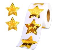 500Pcs Gold Laser Heart Sticker 1" Love Shape Labels For Valentine's Day, Envelopes, Wedding, Crafting(Gold Star-1inch)