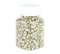500pcs Hair Extension Silicone Rings Double Layers Firmly Clamp Micro Link Beads Micro Links Hair Beads for Hair Salon (Gialla)