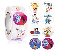 500pcs Happy Fathers Day Sticker 2,5 cm rotondo sigillo etichetta per la festa del papà confezione regalo scatola di carta busta decorazione adesivi di ringraziamento