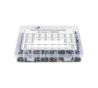 500Pcs/lot 0.1UF-1000UF 24Values 16V-50V Mix Aluminum Electrolytic Capacitor Assorted Kit And Storage Box RRBXXUYN