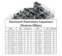 500Pcs/lot 0.1UF-1000UF 24Values Aluminum Electrolytic Capacitors 16-50V mix Electrolytic capacitor RUAJOGYNVM