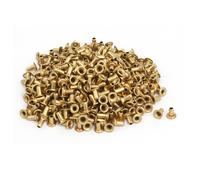 500pcs M2x4mm Brass Plated Metal Hollow Eyelets Rivets Gold Tone