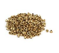 500pcs M3 x 3mm Brass Plated Metal Hollow Eyelets Rivets Gold Tone