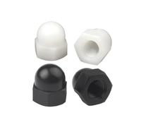 500PCS Nero Bianco DIN1587 Dadi ciechi M10 Tappo in nylon di plastica Dado Testa a cupola Dadi esagonali Decorare Dado Nero M10(WHITE)