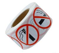 500Pcs No Smoking Adesivi Rotondi Segnali Divieto Ristorante Negozio Auto Decalcomania 2,5 cm Diametro Autorotolo