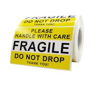 500Pcs / Rotolo Fragile Etichetta Adesivo Avvertimento per Pacchetti Regalo