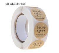 500pcs Thank You for Supporting Business Kraft Stickers Seal Label Scrapbooking Decorazione Handmade Cottura Cancelleria Adesivo Ringraziamento Adesivi per Imballaggio