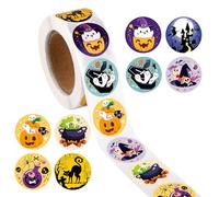 500pz Adesivi di Halloween, 2,5cm Adesivi Rotondi di Halloween con 8 Motivi Carini Adesivi Artigianali di Halloween Decorazioni di Halloween per Album di Ritagli Buste Bomboniere(Stile A)