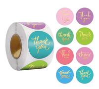 500pz adesivi "Grazie", etichette adesive rotonde colorate da 2,5 cm/1 pollice, etichette autoadesive rotonde in carta per regali, matrimoni, compleanni, sacchetti per feste, confezioni regalo