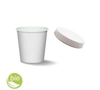 500pz Bicchierini caffè+coperchio in carta Webio bianco asporto risto bar 75ml