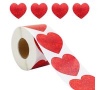 500Pz di San Valentino adesivi cuore, decorazione rossa cuori adesivi per San Valentino, matrimonio, compleanno, buste per decorazioni di feste, biglietti, accessori per scatole regalo (1.5inch)