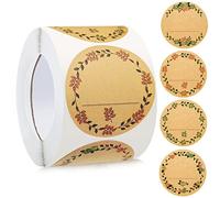 500pz Etichette Autoadesivo Kraft, handmade with love,Round etichette adesive Sticker,Personalizzati Rotondi Etichette,Etichetta Adesiva Fatta a Mano per Compleanno, Matrimonio, Regalo Decor (nuovo b)